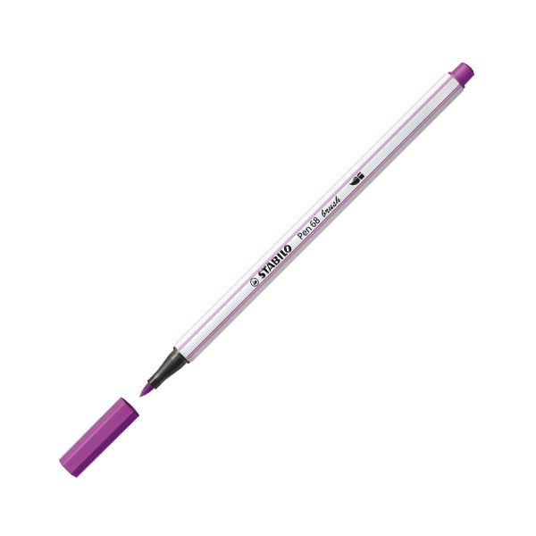 Fix so štetcovým hrotom pre rôzne šírky čiar STABILO Pen 68 Brush, fialový
