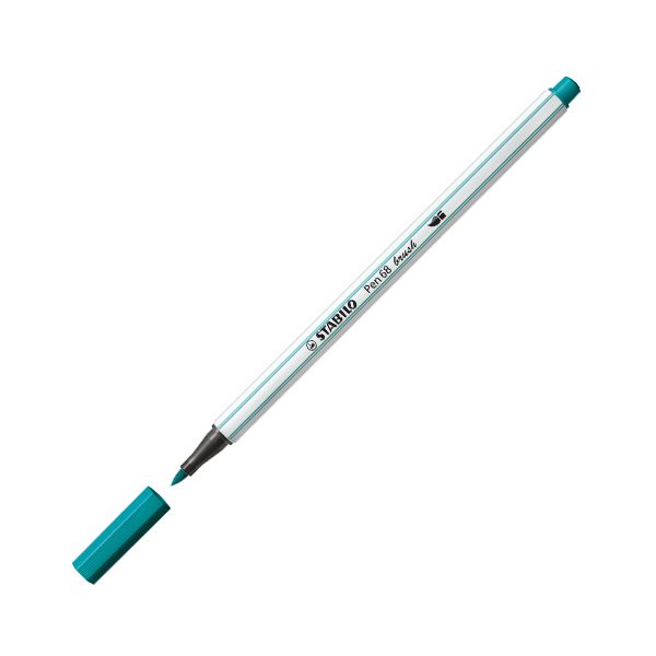 Fix so štetcovým hrotom pre rôzne šírky čiar STABILO Pen 68 Brush, tyrkysový