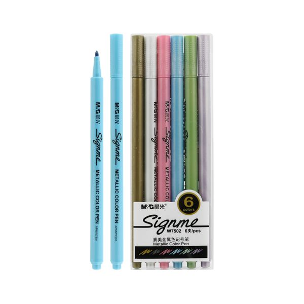 Fixy M&G Signme metalické farby, sada 6 ks