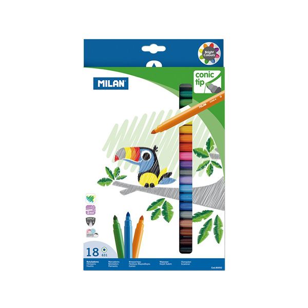 Fixy MILAN guľaté 0,5 mm MAXI - sada 18 ks