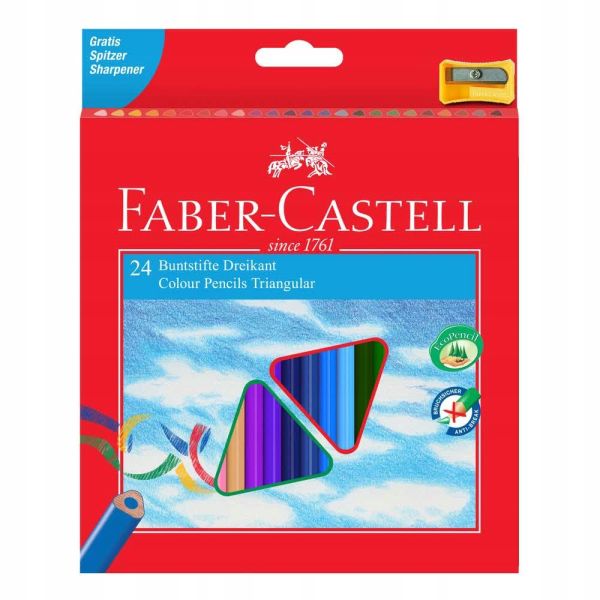 Pastelky Faber-Castell set 24 farieb so strúhadlom