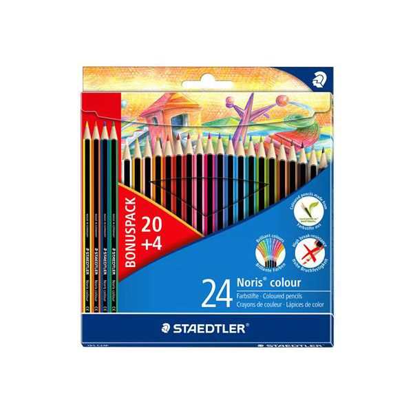 Farebné ceruzky, šesťhranné, STAEDTLER "Noris Colour", 20+4 rôznych farieb