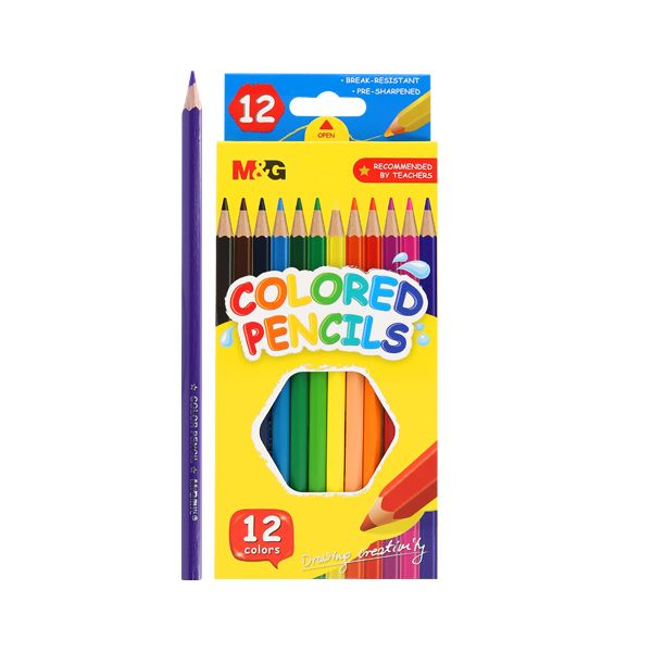 Pastelky šesťhranné M&G - sada 12 ks