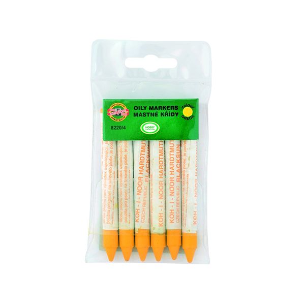 Krieda priemyselná KOH-I-NOOR mastná/žltá, sada 6 ks