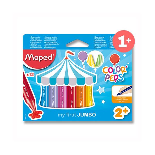 Voskovky trojhranné MAPED Jumbo "COLOR`PEPS", 12 ks