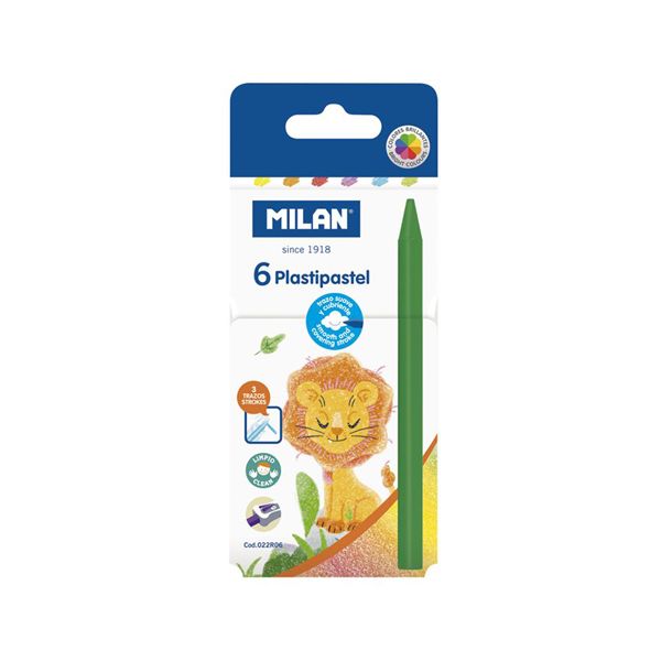 Pastelky MILAN okrúhle plastické 6 ks