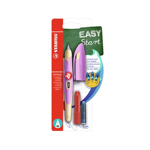 Roller guľôčkový STABILO EASYbirdy Pastel pre pravákov, svetlo ružová