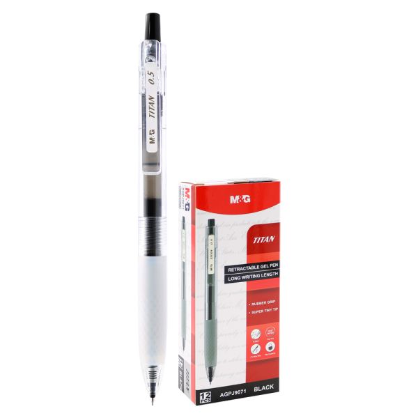Pero gélové M&G TITAN hrot 0,5 mm - čierna náplň