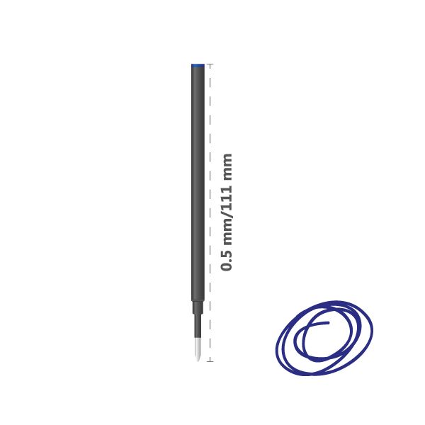 Náplň pre gélové perá /rollery keramická MICRO 0,5 mm - modrá