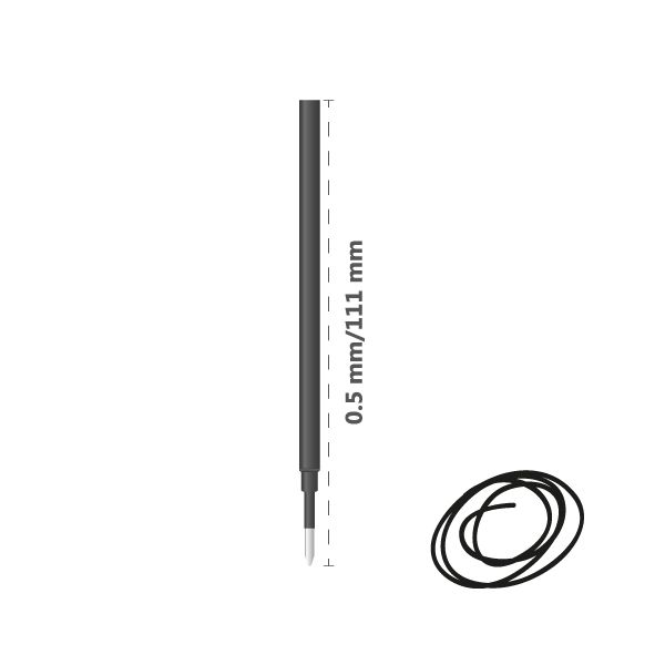 Náplň pre gélové perá /rollery keramická MICRO 0,5 mm - čierna