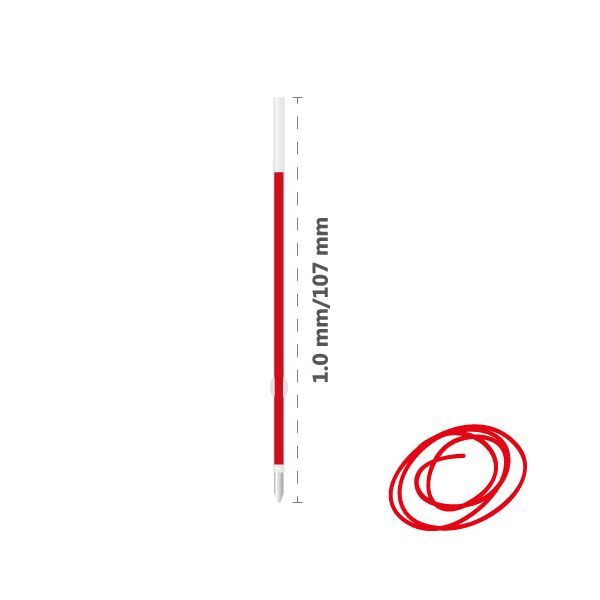 Náplň guľôčková MILAN P1 Touch 1,0 mm - červená