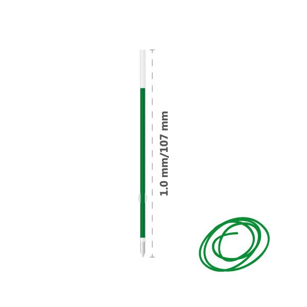 Náplň guľôčková MILAN P1 Touch 1,0 mm - zelená