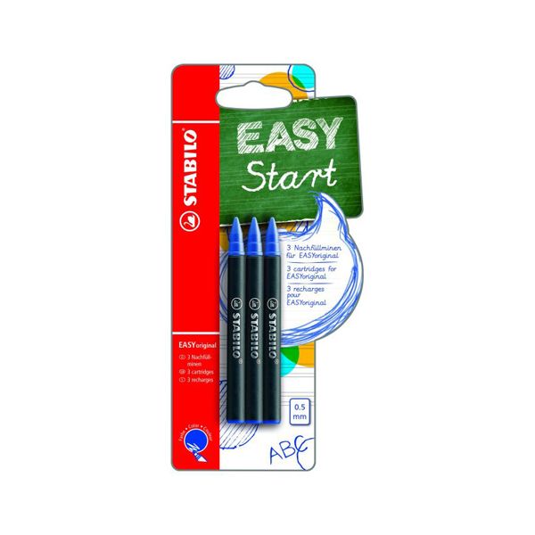 Náplň do guľôčkového pera STABILO EASY original 0,5 mm - modrá 3ks/blister