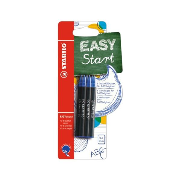Náplň do guľôčkového pera STABILO EASY original 0,5 mm - modrá 6ks/blister