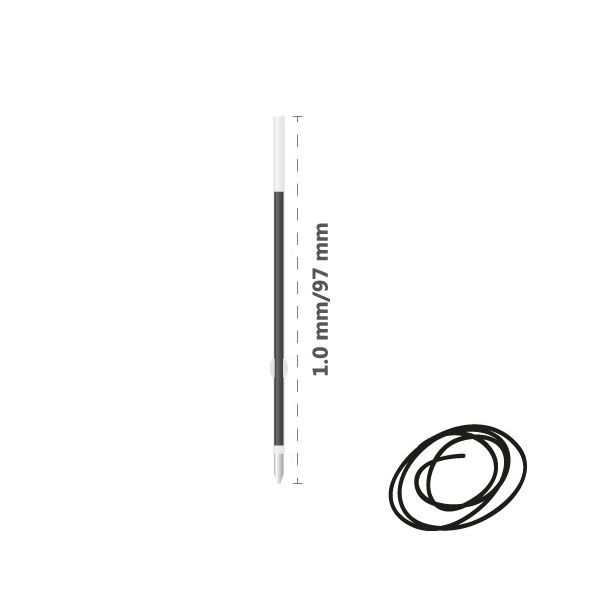 Náplň guľôčková MILAN Capsule 1,0 mm - čierna