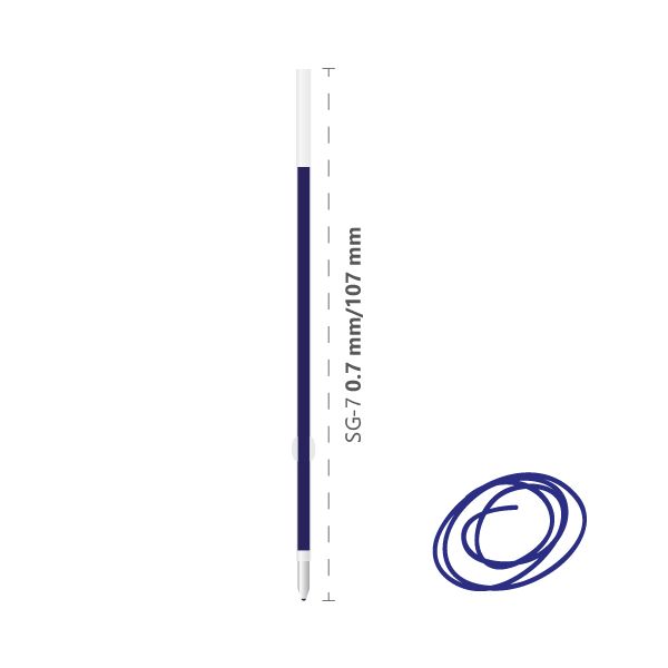 Náplň olejová Semi-Gel SG-7/0,7 mm, modrá / X-10