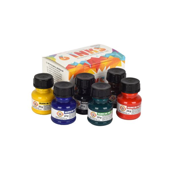 Tuš technický KOH-I-NOOR 20 g, sada 6 ks