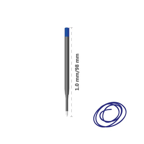 Náplň guľôčková CRESCO Non Stop/4441 1,0 mm - modrá, bal. 20 ks