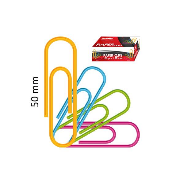 Spony hladké/farebné JUNIOR, 50 mm/100 ks