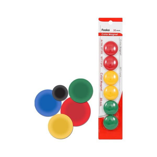 Magnetky - farebné, 30 mm/6 ks