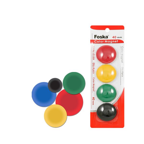 Magnetky - farebné, 40 mm/4 ks