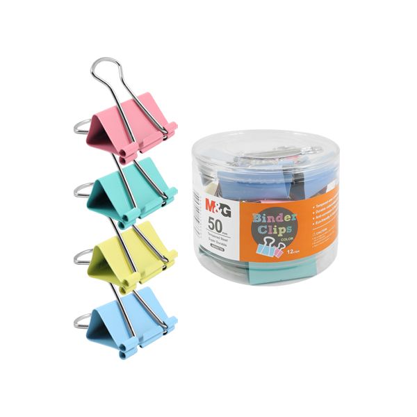 Klip Binder M&G - farebný (50 mm), 12 ks