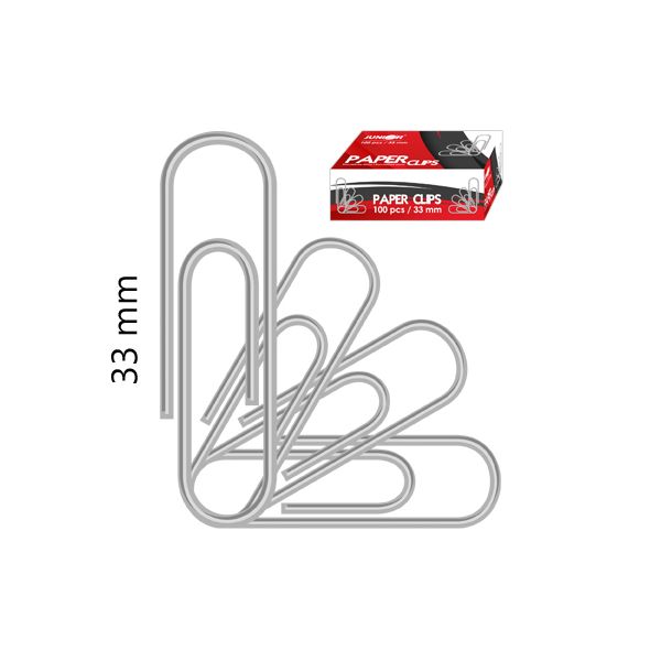 Spony hladké/poniklované JUNIOR, 33 mm/100 ks