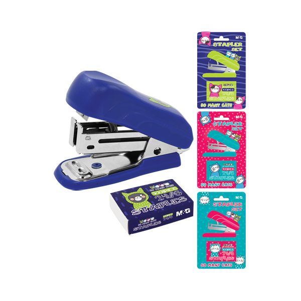 Zošívačka M&G So Many Cats + spinky 24/6, sada/blister