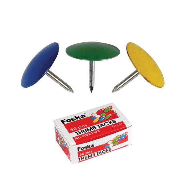 Pripináčiky FOSKA ponikl. farebné, sada 50ks