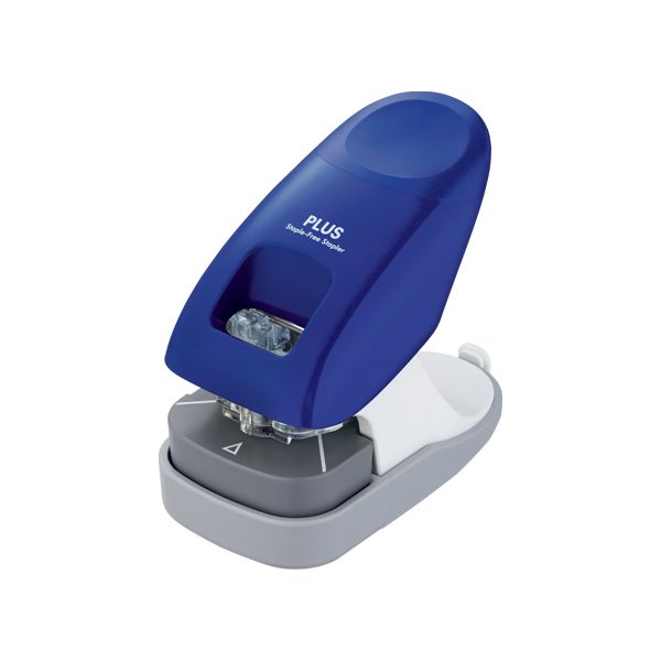 Zošívačka bez spiniek, stolová, 10 listov, PLUS, modrá