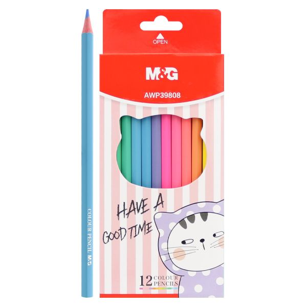 Pastelky šesťhranné M&G SMC Pastel - sada 12 ks