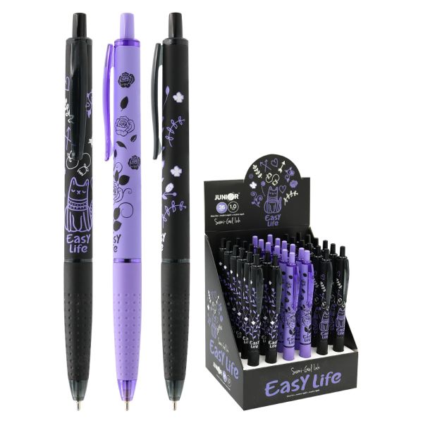 Pero guľôčkové Semi-Gel "Easy Life" 1,0 mm - modrá náplň (mix /cena 1ks)
