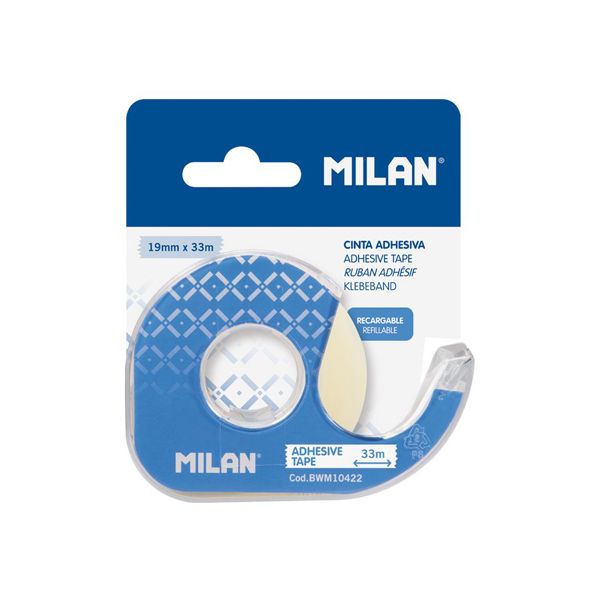Lepiaca páska priesvitná MILAN 19 mm x 33 m s dispenzerom - blister
