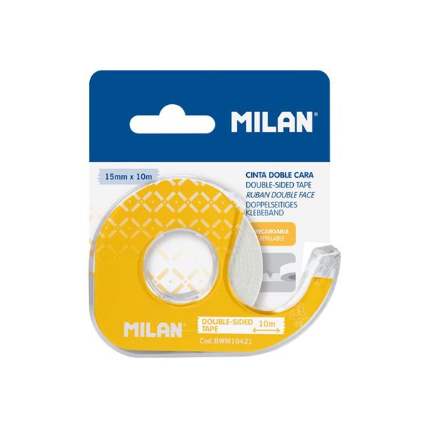 Lepiaca páska obojstranná 15 mm x 10 m s dispenzerom - blister