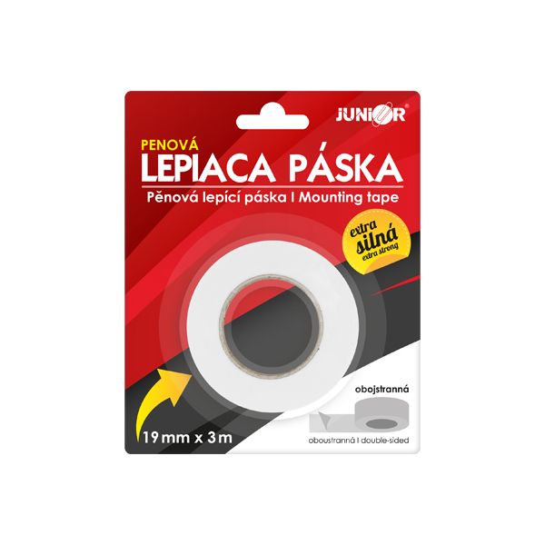 Lepiaca páska obojstranná penová JUNIOR 19 mm x 3 m