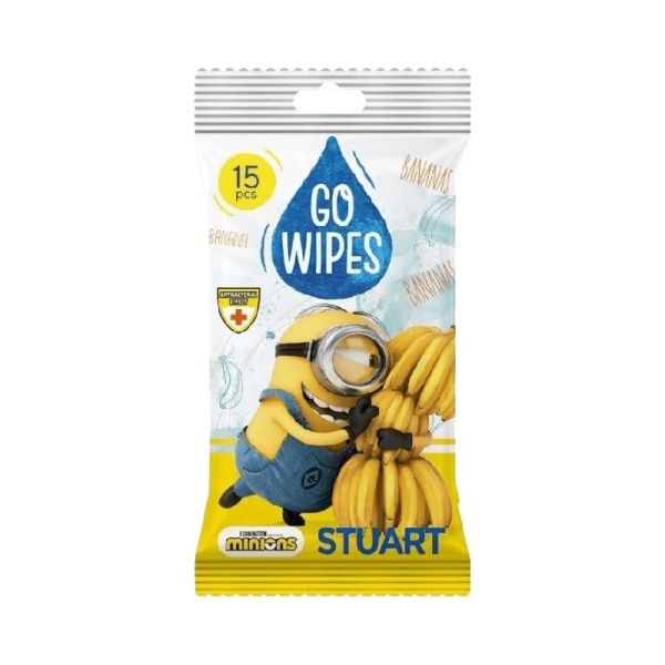 Vlhčené utierky Go Wipes antibacterial, vôňa banán 15 ks