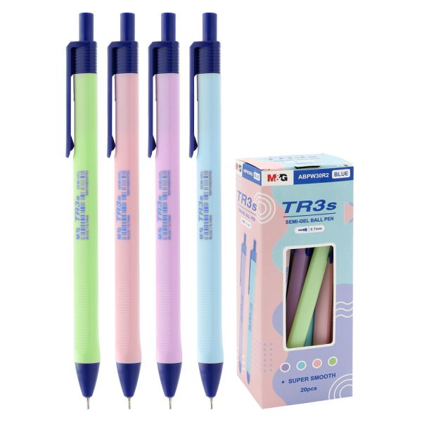 Pero guľôčkové M&G TR3s Semi-Gel Pastel 0,7 mm - modré