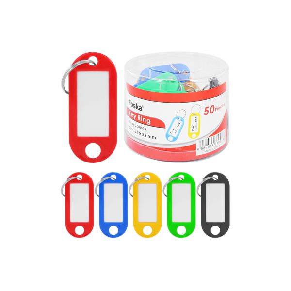 Krúžok na kľúče s menovkou - mix farieb /1ks
