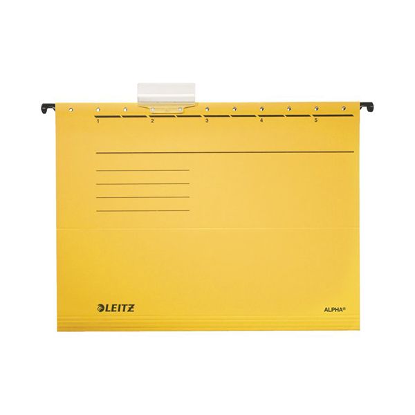 Závesná zakladacia doska, kartón, A4, LEITZ "Alpha", žltá  /25ks