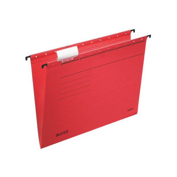 Závesná zakladacia doska, kartón, A4, LEITZ "Alpha", červená  /25ks