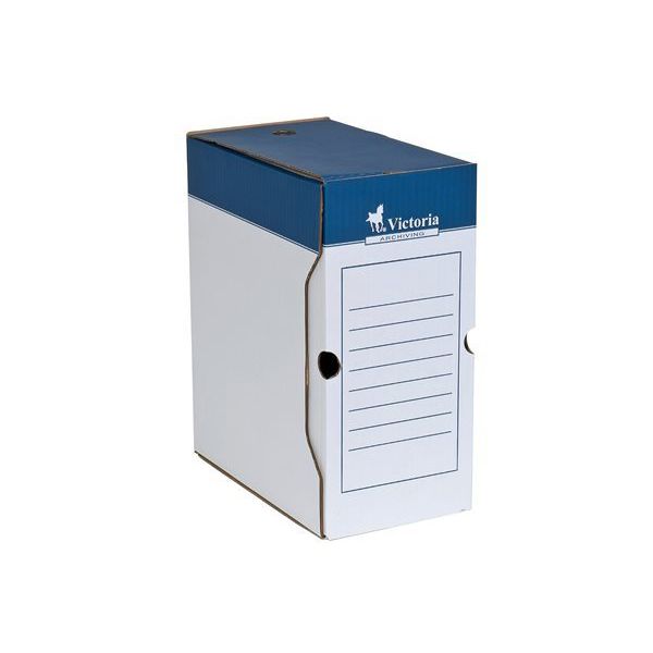 Archívny box A4 / 150 mm, kartón, VICTORIA, modrý-biely