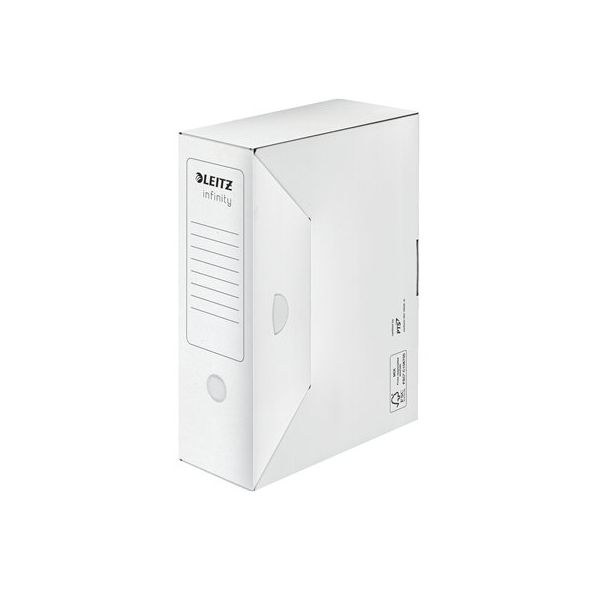 Archívny box A4 / 100 mm, recyklovaný kartón, LEITZ "Infinity", biely
