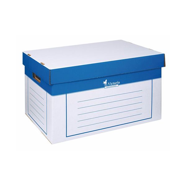 Archívny kontajner, 320x460x270 mm, kartónový, VICTORIA, modro-biela