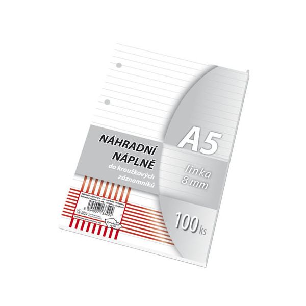 Náplne do karisblokov - A5 linajkové, 100 ks/bal