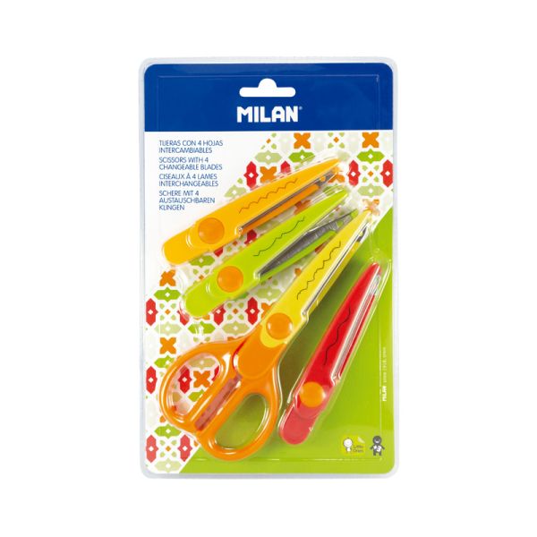 Nožnice dekoračné MILAN 6.5"/16.5 cm s vymeniteľnými čepeľami, sada 4 ks