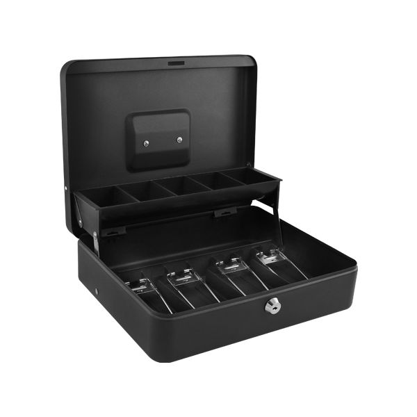 Pokladňa kovová 12" s EURO mincovníkom - čierna