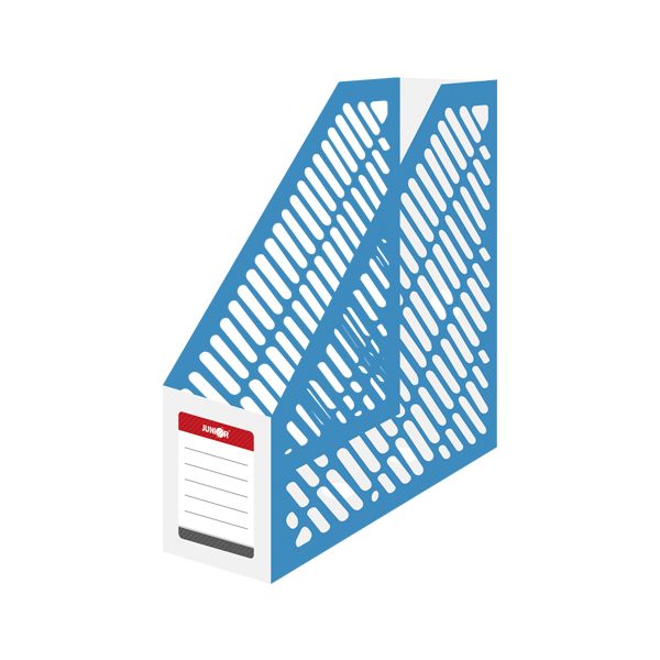 Stojan na časopisy A4 JUNIOR skladací - bielo-modrý