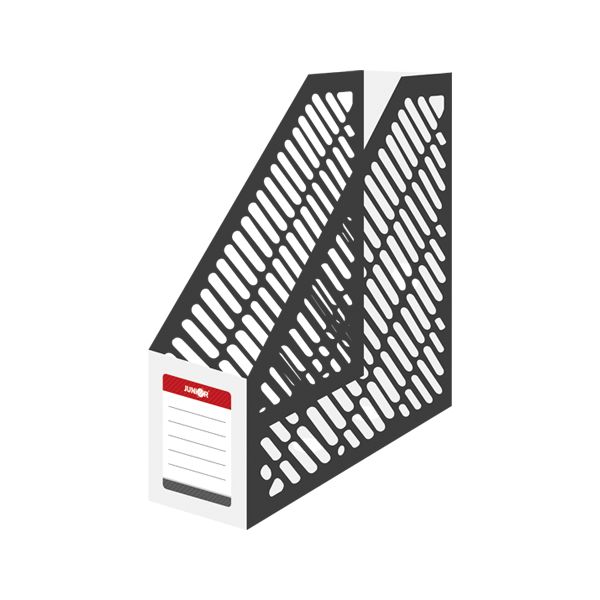 Stojan na časopisy A4 JUNIOR skladací - bielo-čierny