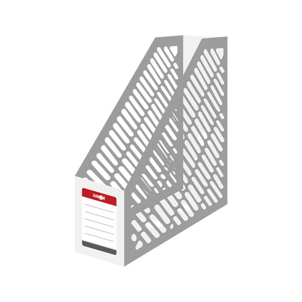 Stojan na časopisy A4 JUNIOR skladací - bielo-šedý