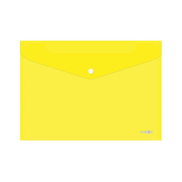 Obal s patentkou PP/A4, priehľadný/žltý